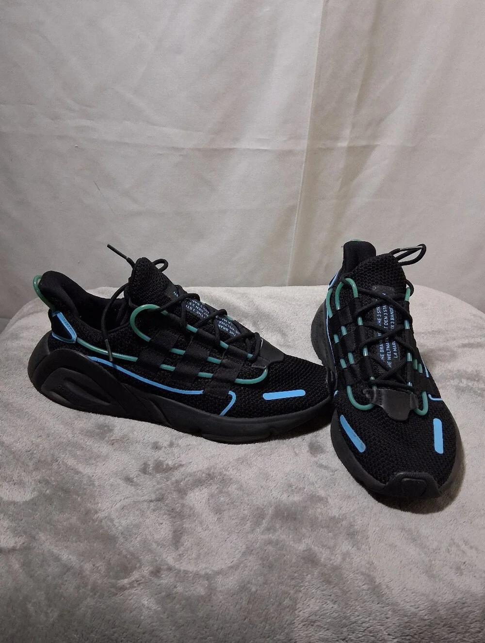 Adidas Lxcon Mens Running Shoes FV3587 Black Cyan Blue Men Size 9